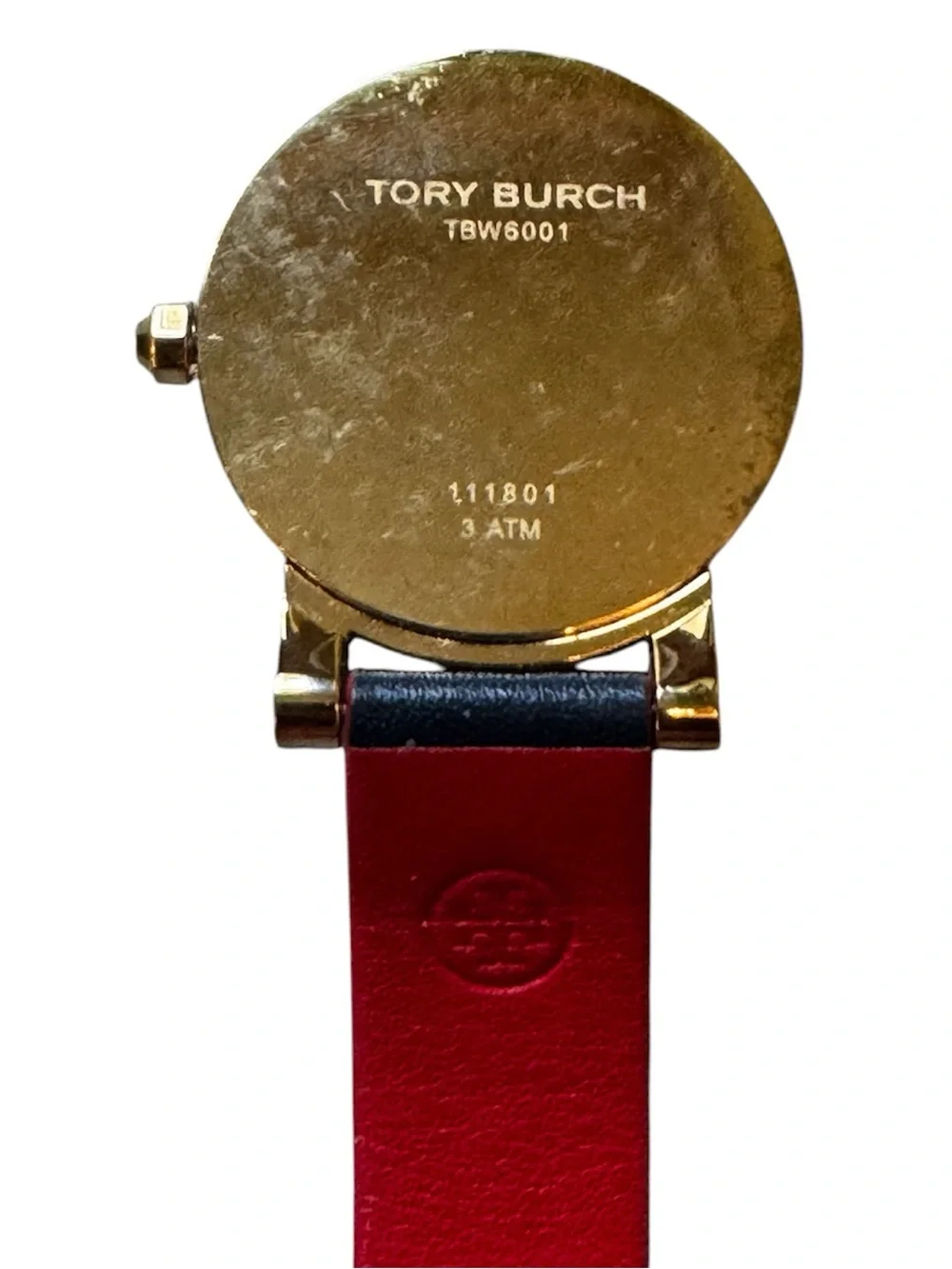 Tory Burch Women's Gold Case Leather Strap Watch